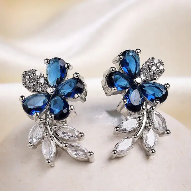 BlueStone - Floral Diamond Stud Earrings